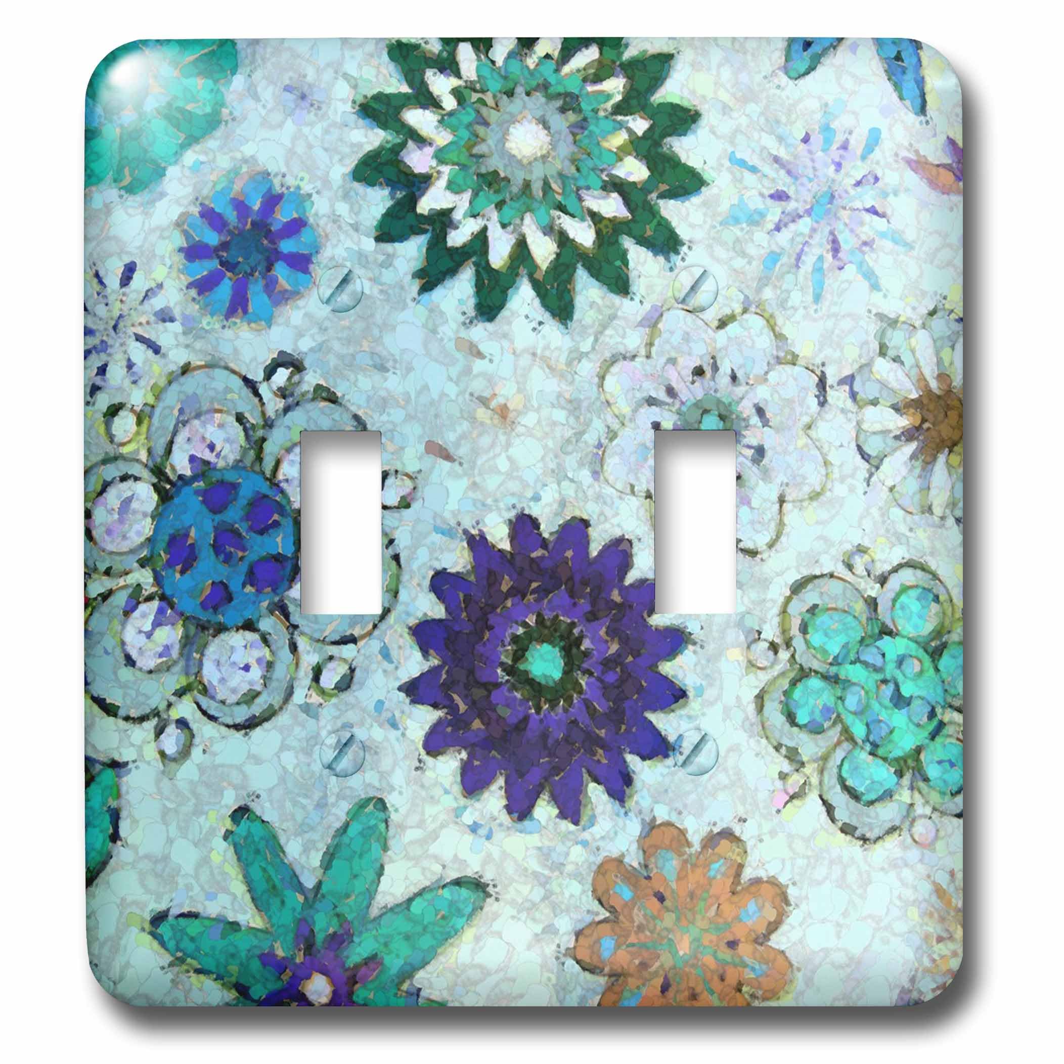 Mosaic Blues interruptor doble 3dRose para renovar el salon con arte