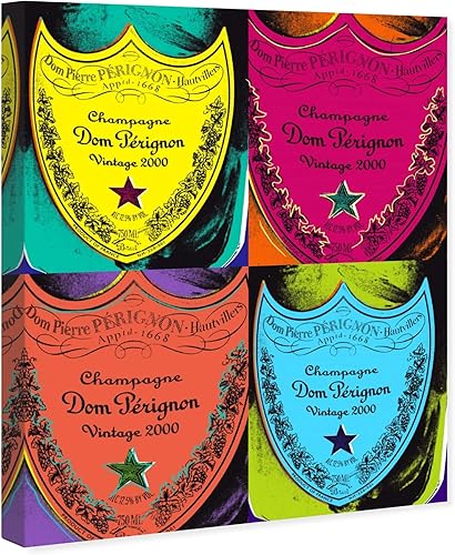 Miniatura 8 de The Oliver Gal Artist Co. Moderno 20.0 x 24.0 pulgadas, Pop Art Champagne, lienzo decorativo para pared, sala de estar Warholesque Dom P, rosa