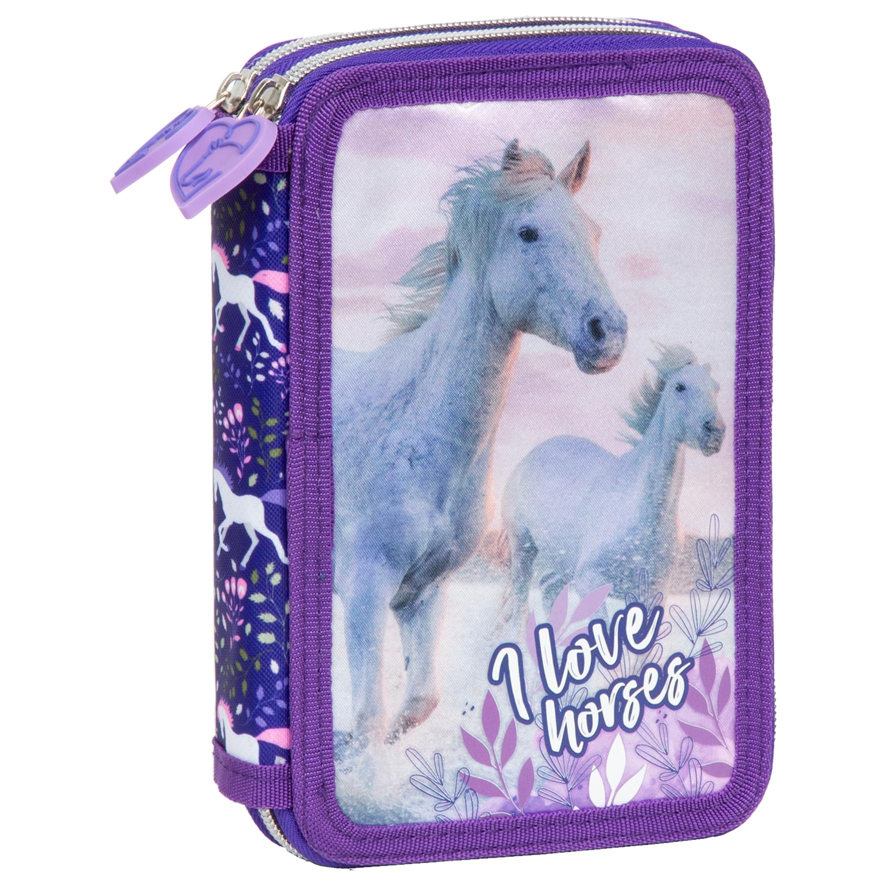 Binienty Federmäppchen Für Kinder – Schwarzes Pferd Design, 22x11x4,5 Cm, Polyester, Mit Reißverschluss, Für Schule & Büro