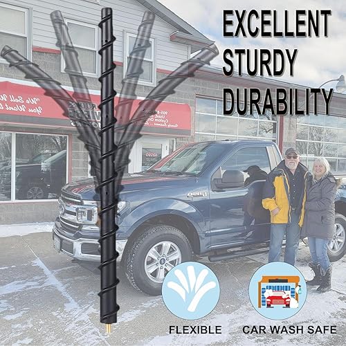 Miniatura 6 de Antena apta para Chevy Silverado y GMC SierraDenali 2006-2023, repuesto de antena de goma en espiral de 13 pulgadas, diseñada para recepción