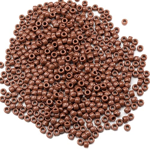 Miniatura 2 de 1000 cuentas acrílicas de poni de 0.236 x 0.354 in, cuentas de plástico a granel marrón para hacer pulseras