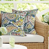 Vista 12 de Paquete de 2 almohadas lumbares impermeables para exteriores con rellenos, 12 x 20 pulgadas, almohada decorativa rectangular para patio, hogar