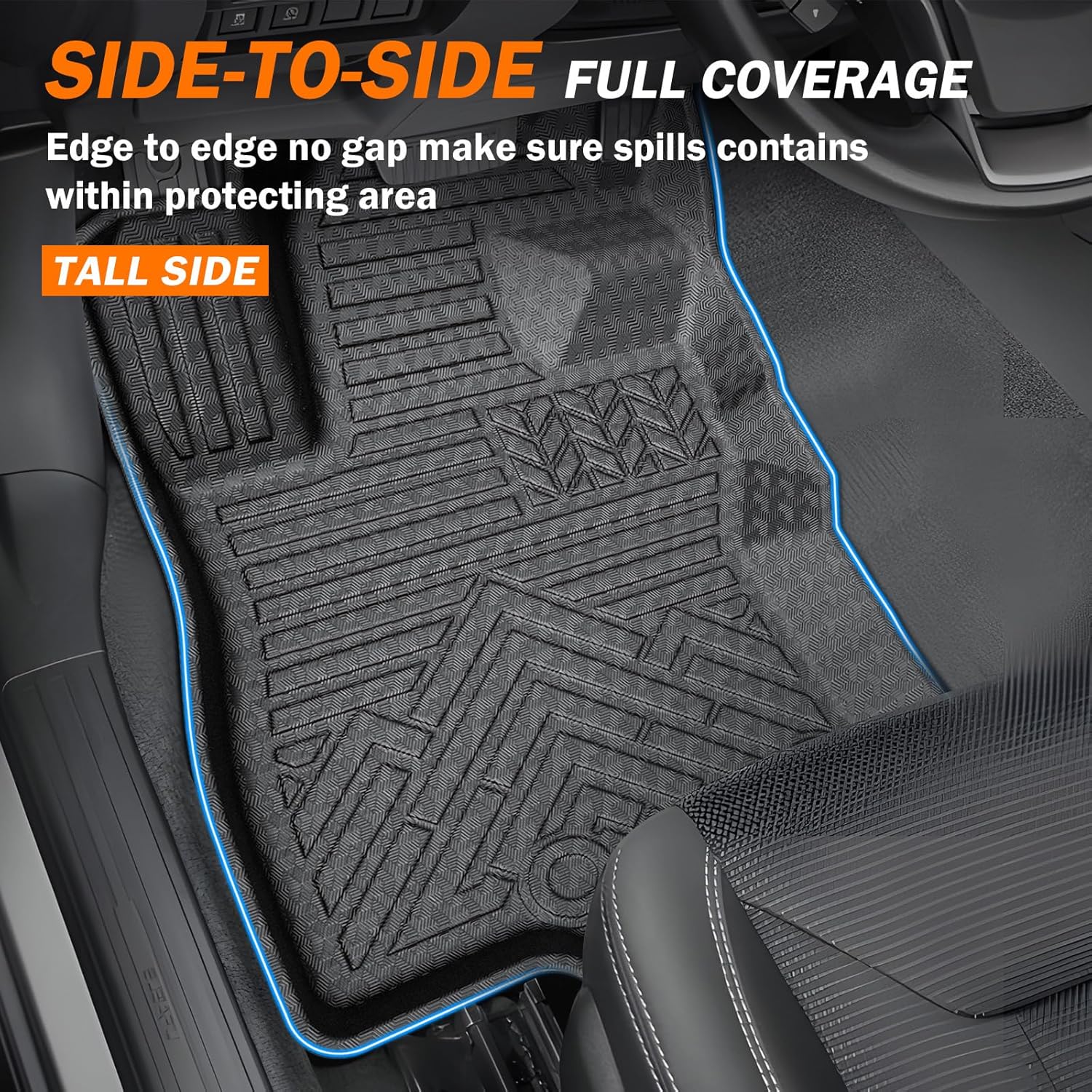 KUST Floor Mats for 2020-2025 Subaru Outback, All Weather Cargo Mat Back Seat Protector TPE Rubber Rear Trunk Liner High Edge, Full Set Mats of 6 - Image 3