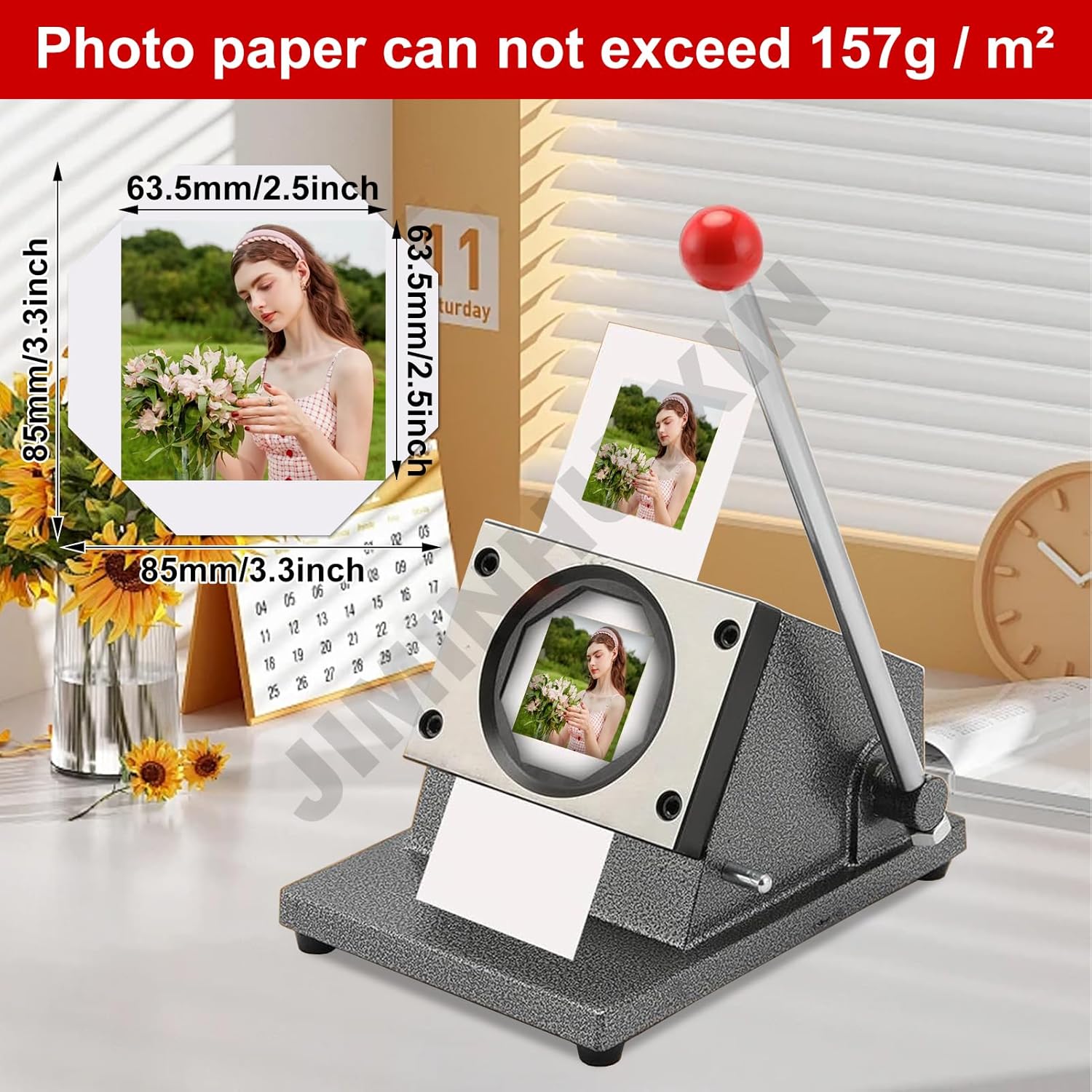 Custom Magnet Maker Machine Kit 2.5x2.5in, 63.5x63.5mm DIY Photo Magnet Making Machine-100pcs Consumables +100 Sheets Photo Paper, Paper Cutter,Refrigerator Magnets For Crafts,Small Business