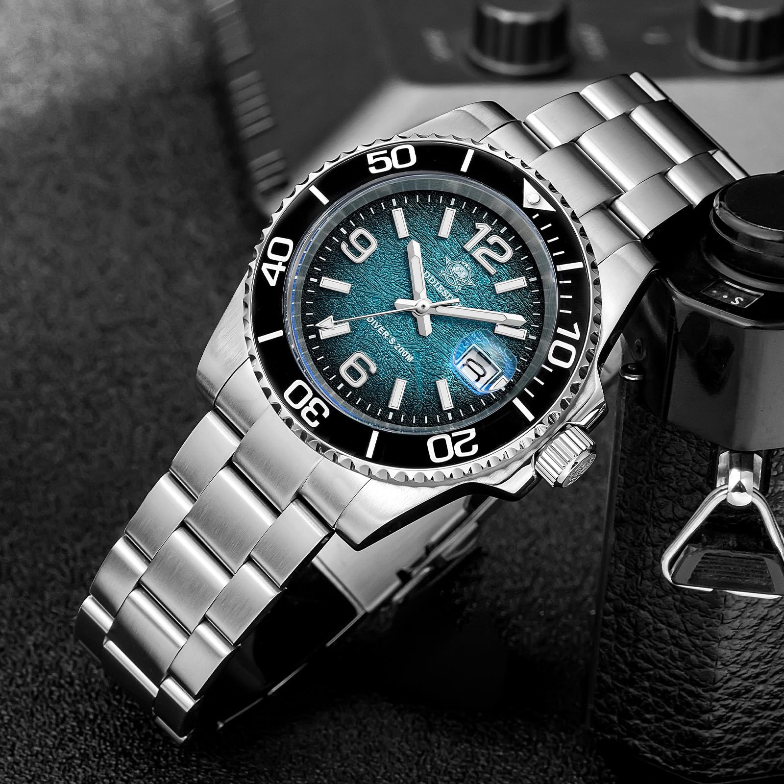 ADDIESDIVE 41mm Herren Taucheruhr Quarzwerk 200m wasserdicht BGW9 SuperLuminova Edelstahllünette Analoge Uhr AD2513