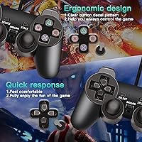 Vista 5 de Controlador con cable para consola PS2 controlador de juego de doble vibración Gamepad remoto para Playstation 2 PS2 con cable largo negro