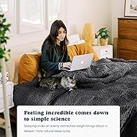 Vista 3 de Bearaby Manta Pesada con Peso de Relleno Oceánico Hugger (Gris Asteroide, 20 libras)