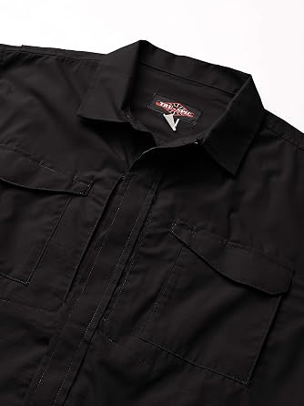 Tru-Spec 24-7 1051002 Men's Ultralight Long Sleeve Uniform Shirt, Polyester Cotton Rip-Stop, X-Small Regular, Black