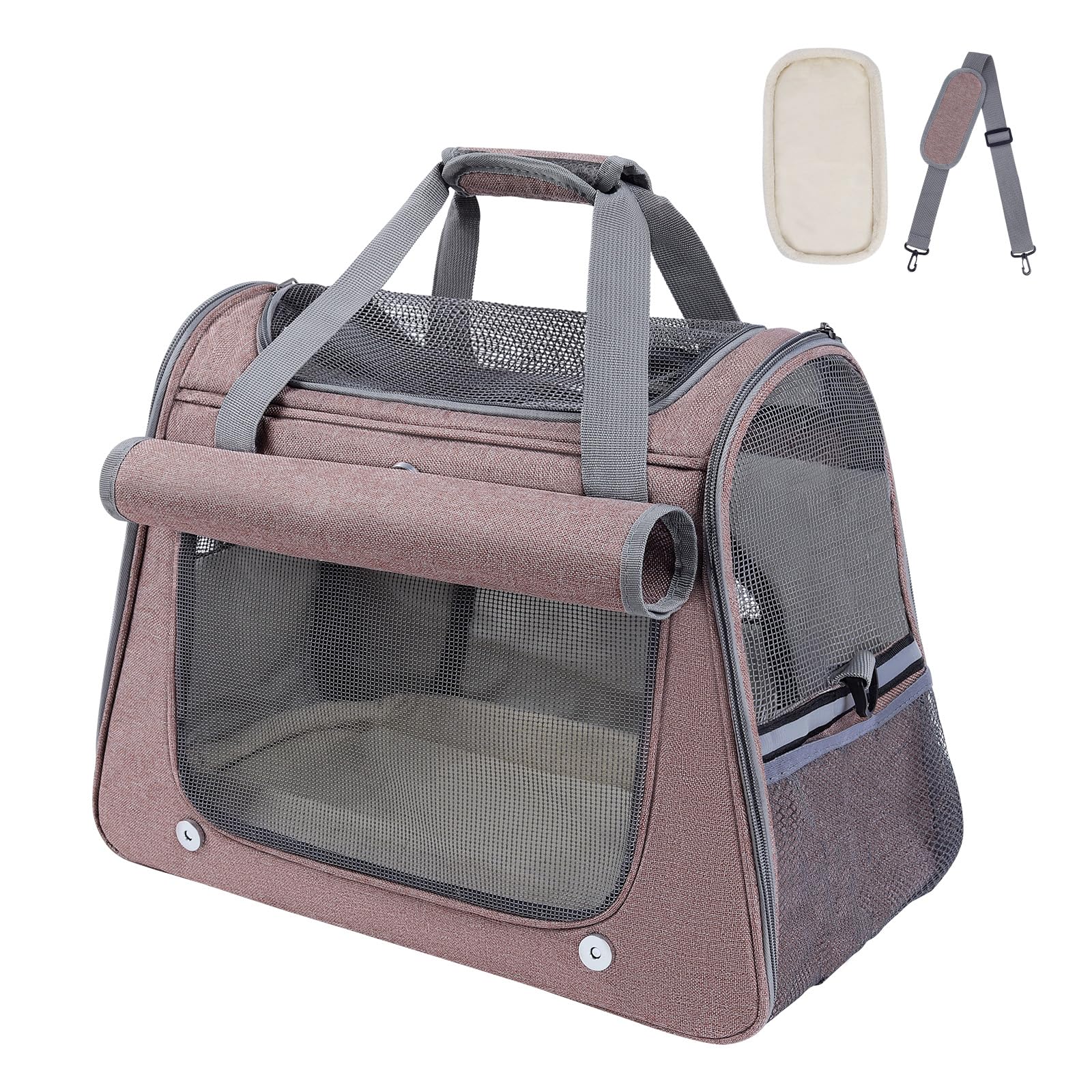 YooxArmor Transporttasche für Katzen & Kleinhunde,Katzentransportbox Hundetransportbox Faltbare für Reise & Auto,45 x 25 x 34 cm,Tragbar Hundebox Katze Tragetasche bis 9kg