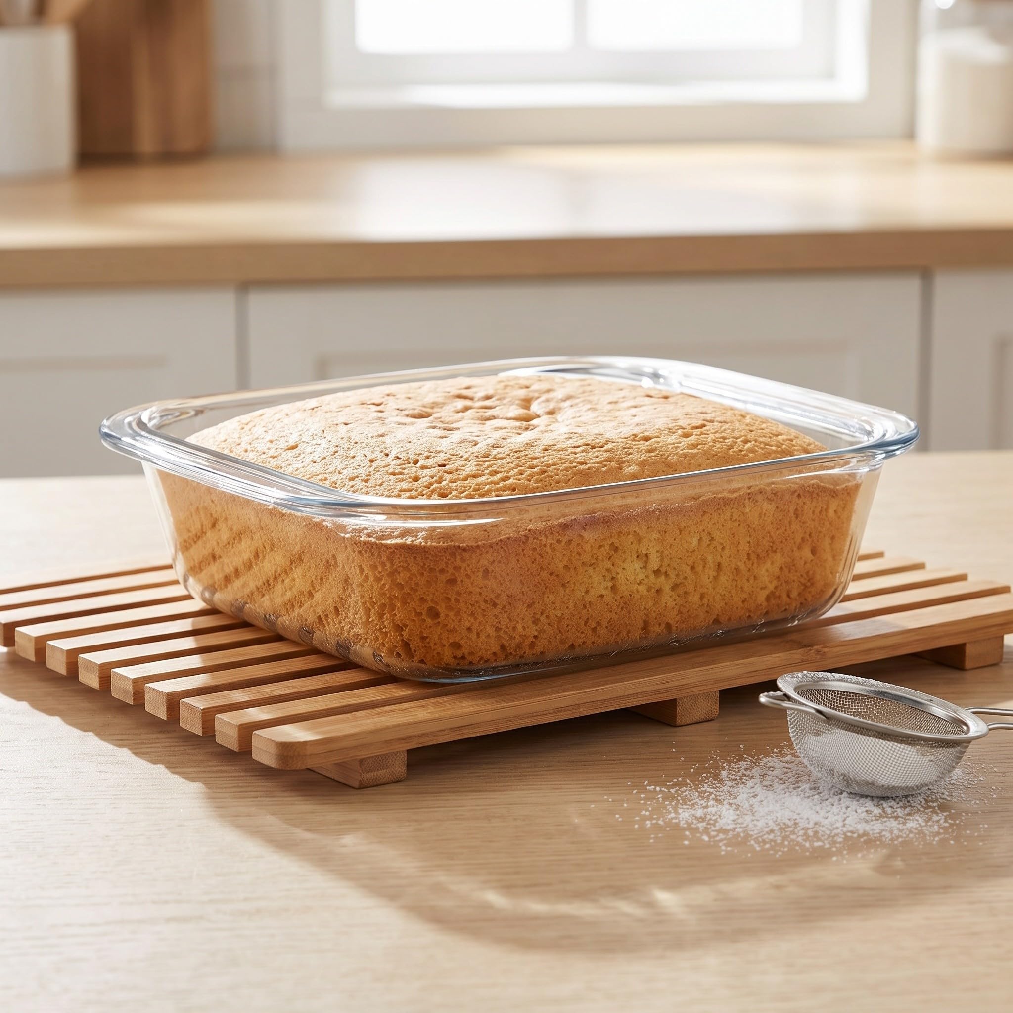 ibasenice Piccola pirofila in vetro per forno - Pirofila in vetro adatta al microonde e al forno - trasparente da 1,8 l per torte, sformati, pasta, formaggio al e riso