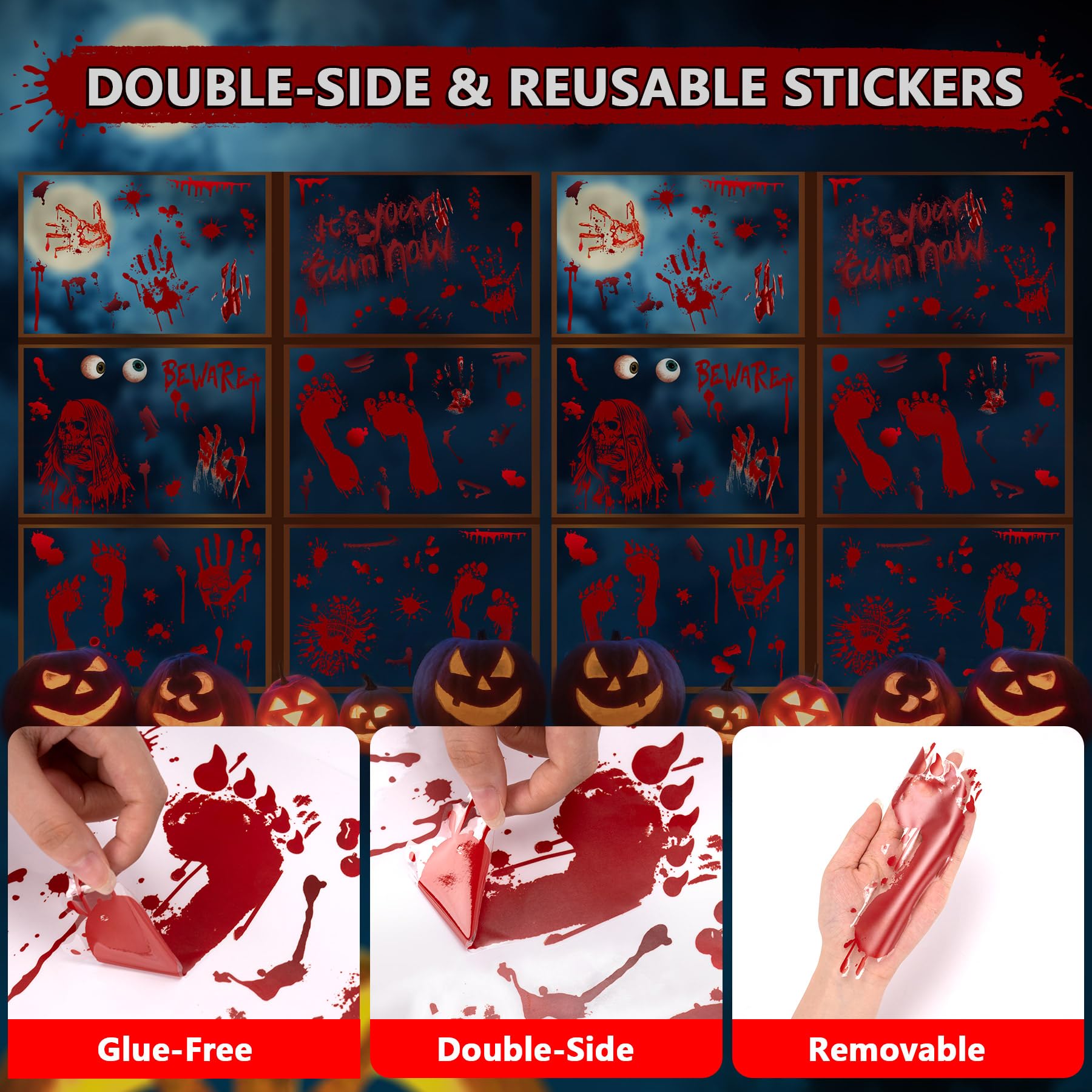 Pegatina 3D De Diablo Para Mujer, Pegatina De Pared De Halloween, Ventana Rota, Horror