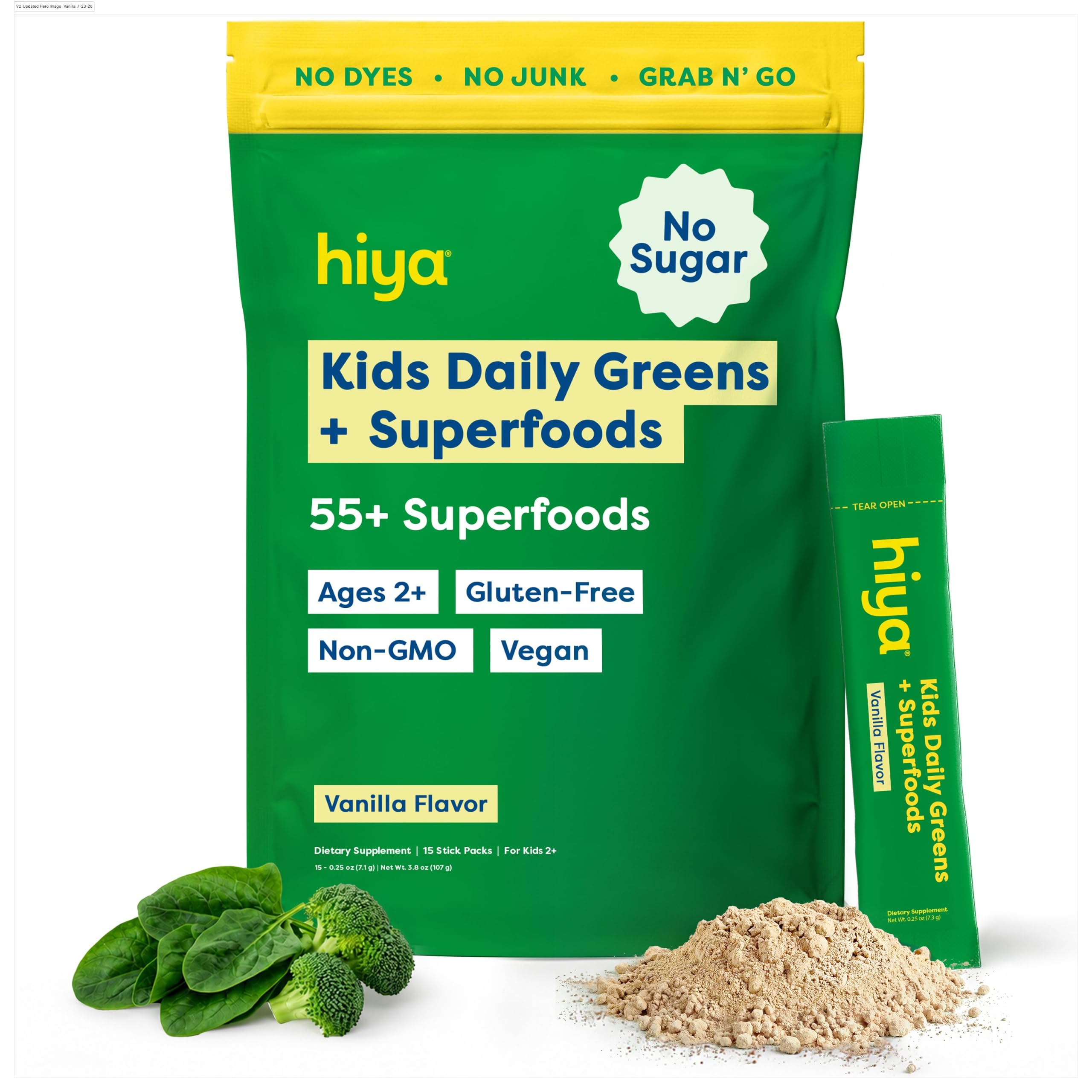 HIYA Kids Greens + Superfoods Powder, Chocolate, 55+ Whole-Foods, 0g Sugar — Amazon image 10