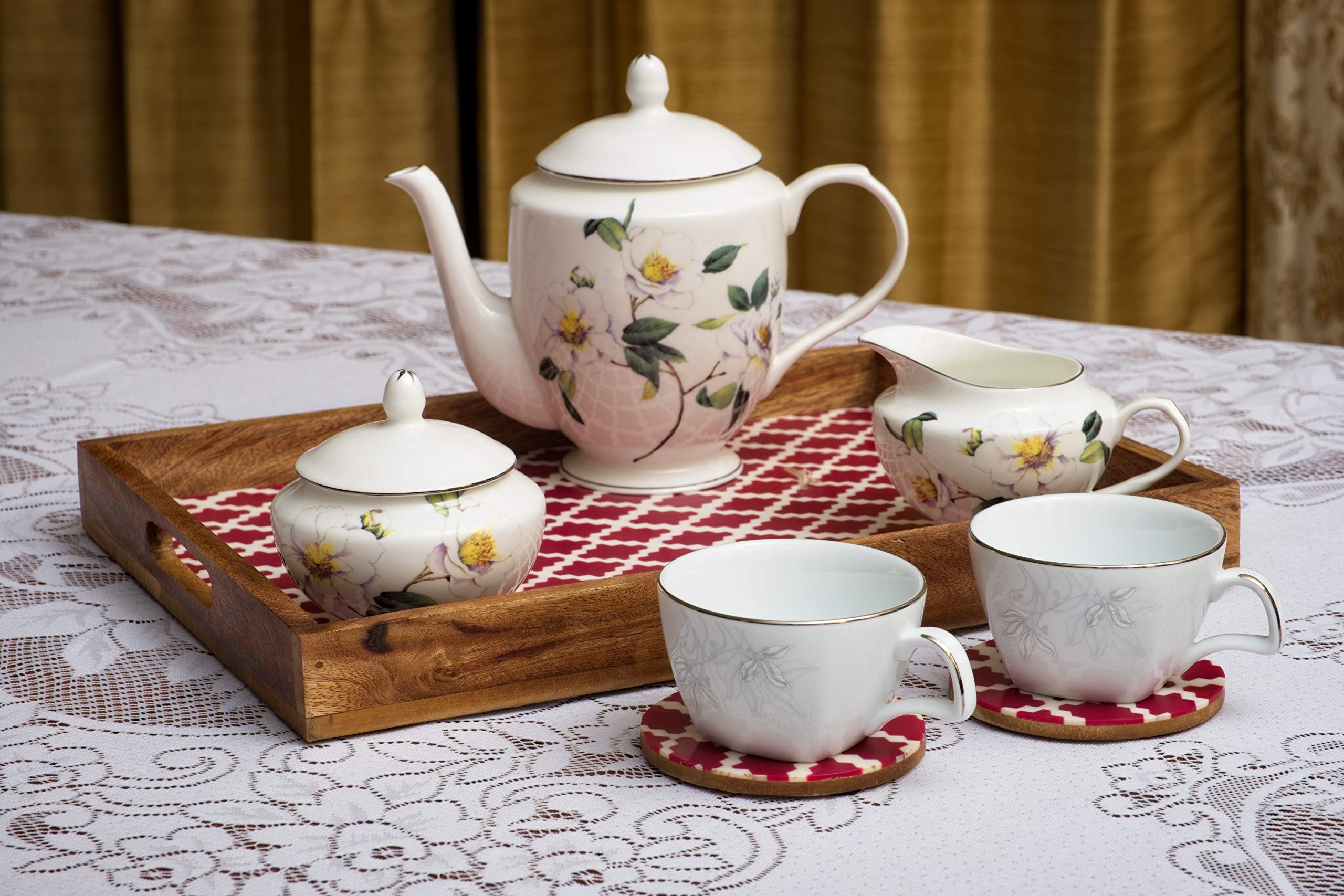 Amazon｜Penguin Home サービングトレイとお揃いのコースターのセット