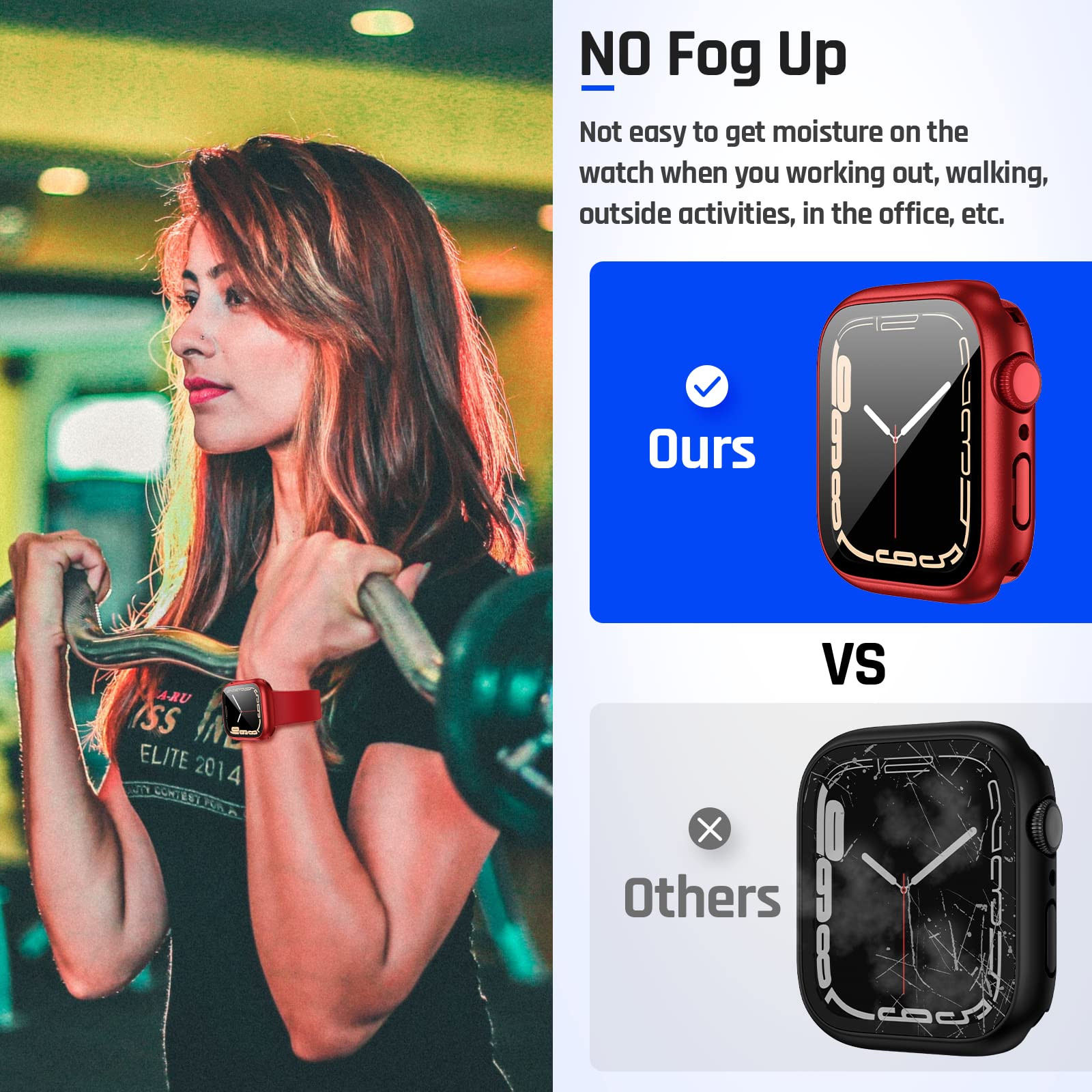 Goton Wasserabweisendes 40 mm Gehäuse mit Glas für Apple Watch SE Serie 6/5/4 | PC Bumper Built-in Tempered Glass Screen Protector + PC Back Cover for iWatch, IP67 Waterproof & Anti-Fog, Sensitive Touch