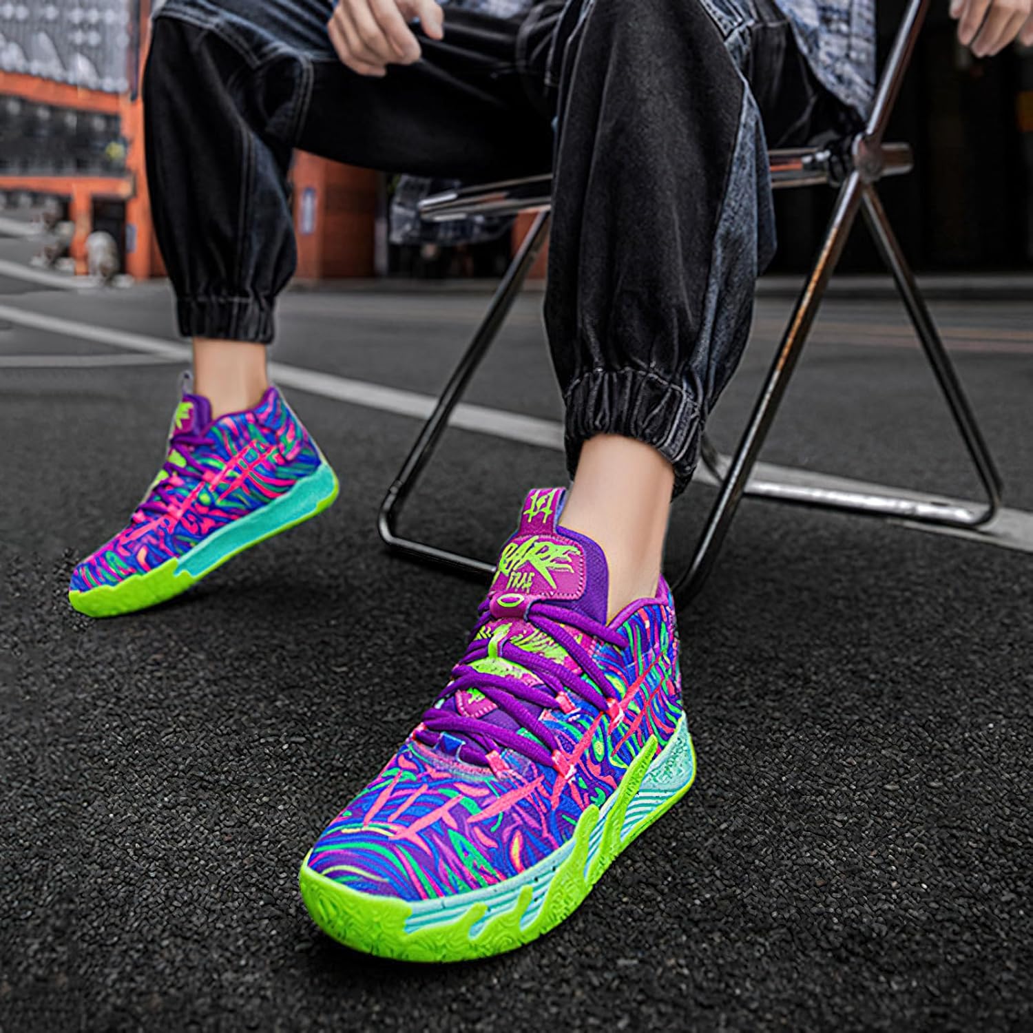 Exusiai Men Basketball Shoes Breathable Non Slip Outdoor Mesh High Top Sneakers Comfortable Fashion Cushioning Workout Basketball