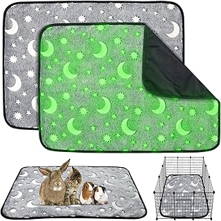 2Pcs Guinea Pig Cage Liners Luminouscm Washable Guinea Pig Pee Pads, Reusable Anti Slip Guinea Pig Bedding Fast and Super Absorbent Liners for Rabbit Hamster Rat, 28x20 inch