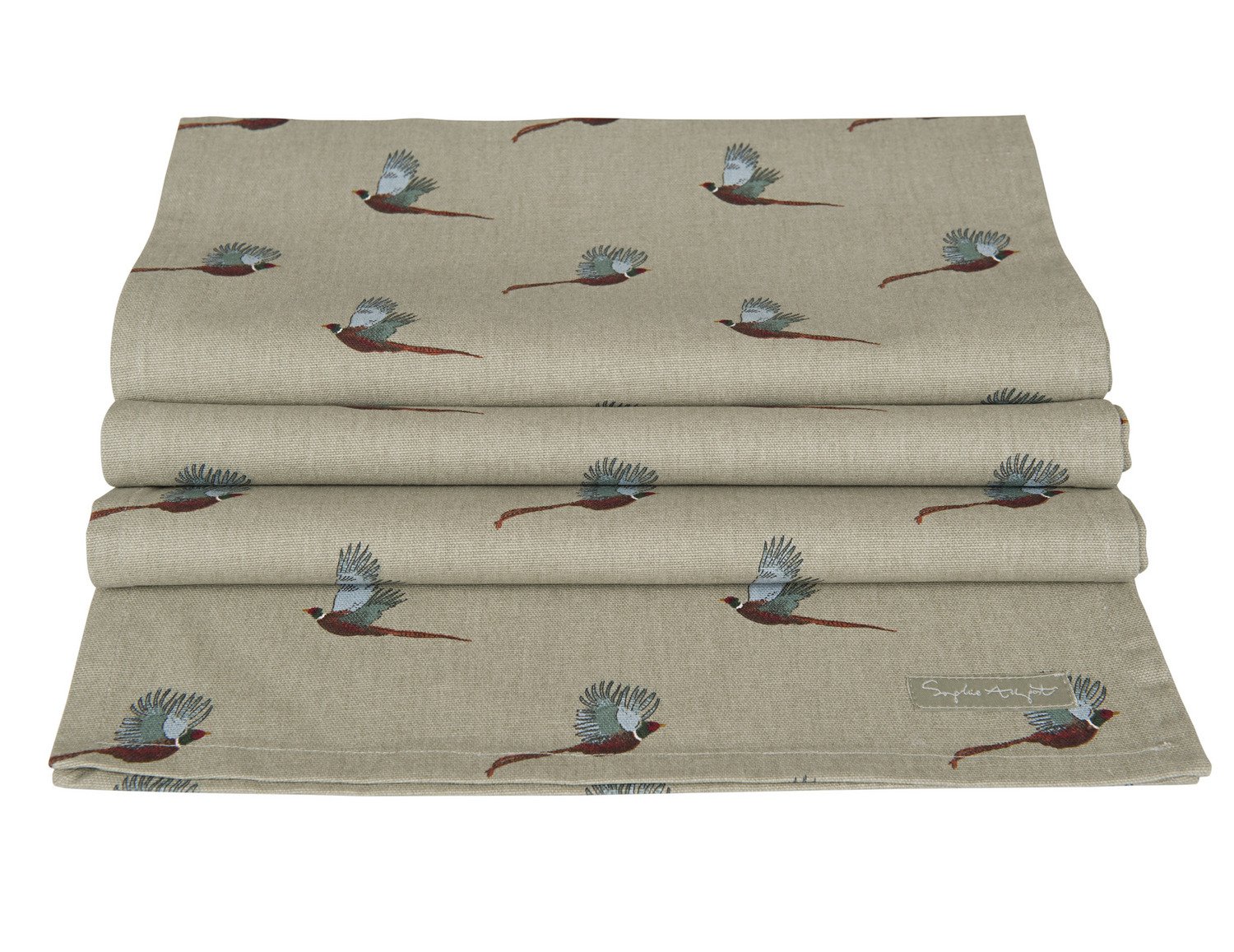 Sophie Allport - Pheasant Table Runner, 100% Cotton, Stylish Print, 35 x 280cm, Machine Washable