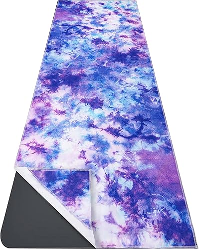 Miniatura 8 de Toalla para esterilla de yoga con bolsillos en las esquinas, toallas de yoga de microfibra para yoga caliente, antideslizantes, absorben la humedad,