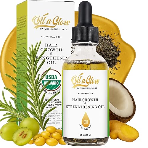 Suero natural para el crecimiento del cabello 9 en 1 y aceite fortalecedor, aceite de romero para el crecimiento del cabello, aceite de ricino,