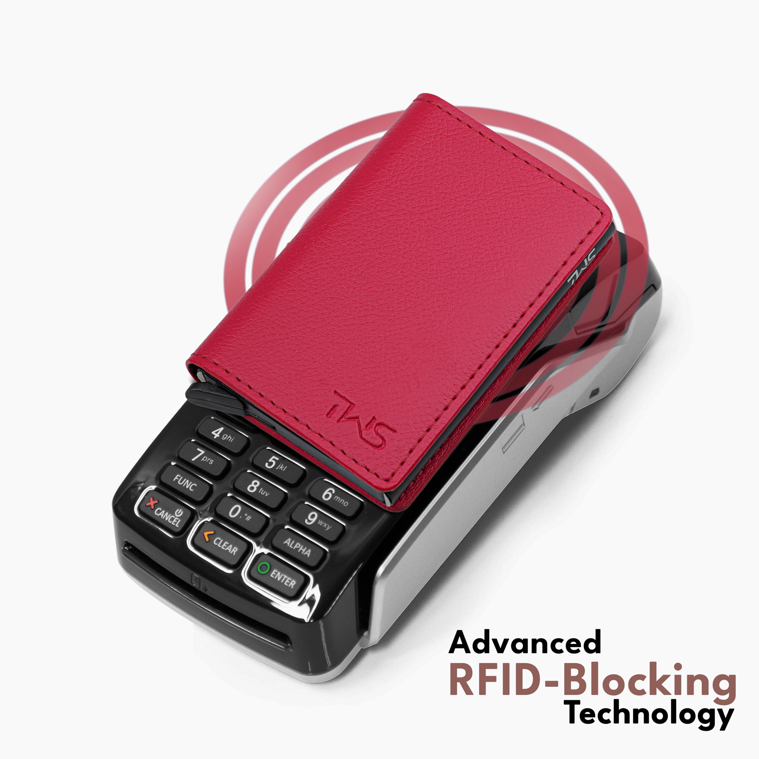 The Wallet Store Vivid Vault RFID Protected Metal Cardholder - Red