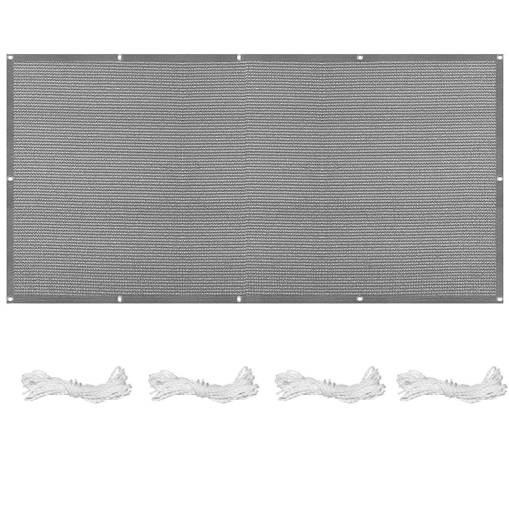 Voile d'ombrage 120 x 400 cm avec Œillets UV Protection Rectangulaire Voile Ombrage Auvent avec Œillets et Corde, Perméable à l'eau pour Patio, Jardin, Pergola, Serre, Gris Clair