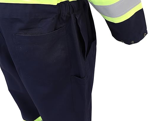 Miniatura 9 de BOCOMAL FR Coverall - Overol de alta visibilidad ignífugoignífugo de alta visibilidad con grifos reflectantes de 4 pulgadas