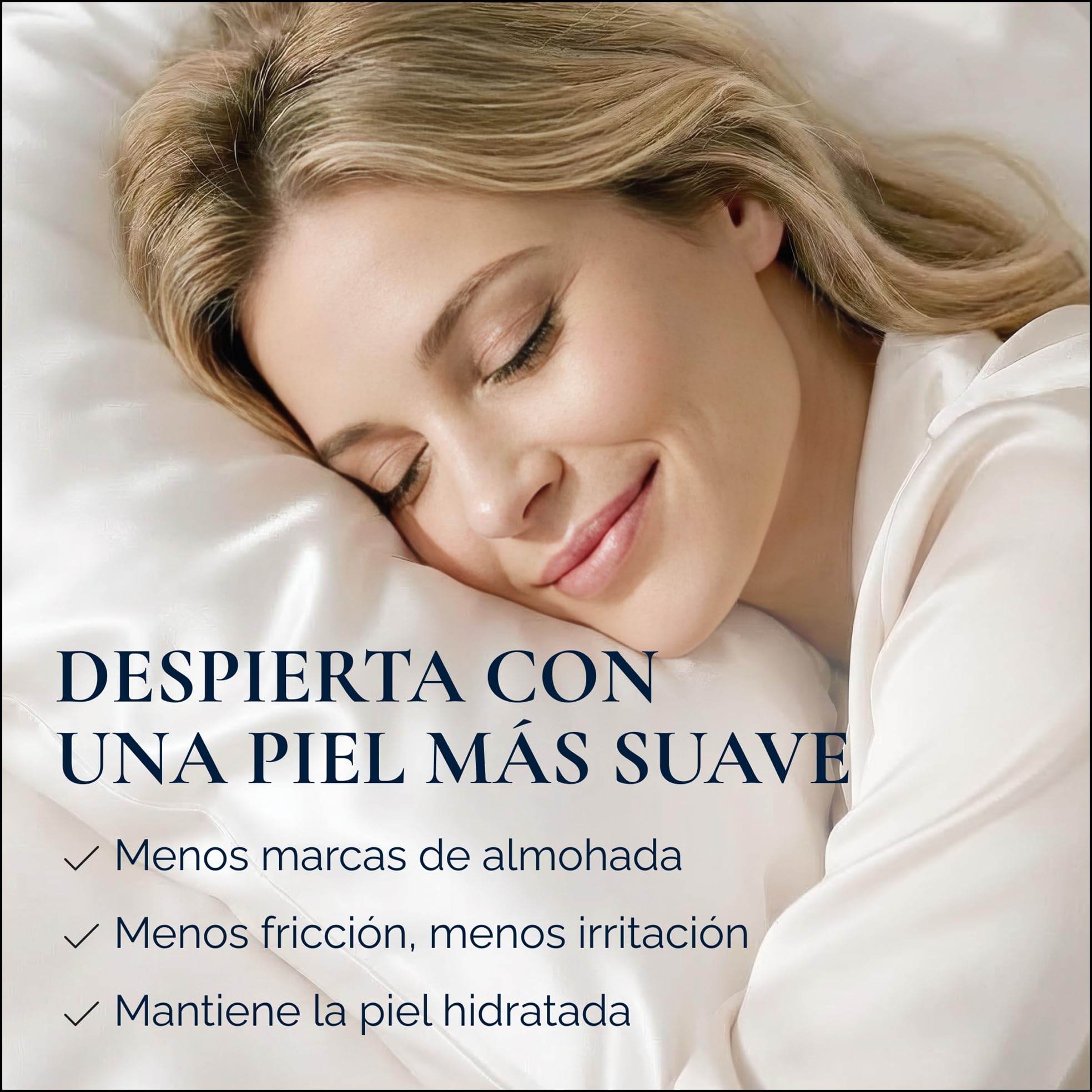 Funda de Almohada de Seda 100% Orgánica 50x90 cm - 22 Momme Seda de Morera, Grado 6A, certificada por Oeko-Tex en Alemania - Lujo para el Cabello y la Piel, 1 Unidad (Seda Natural Marfil)