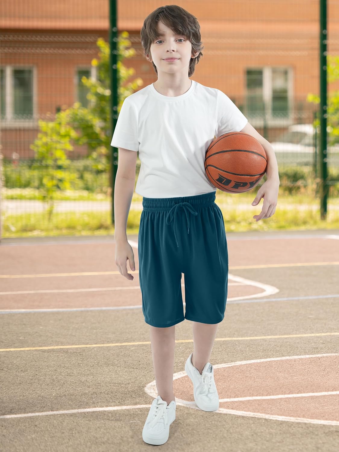 Resinta 4 Pack Boys Shorts Boy Athletic Shorts Kids Quick Dry Basketball Soccer Shorts with Pockets mesh Elastic Waist