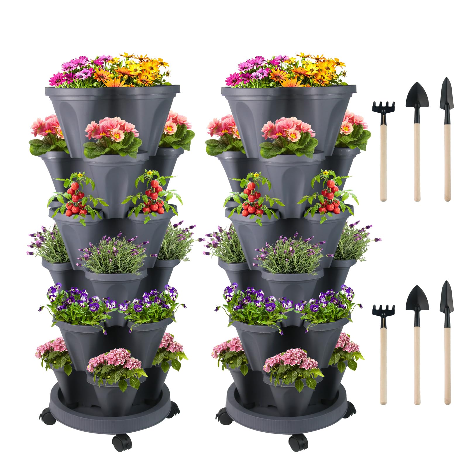 Snapklik.com : Vertical Planter 6 Tier Stackable Planters Garden