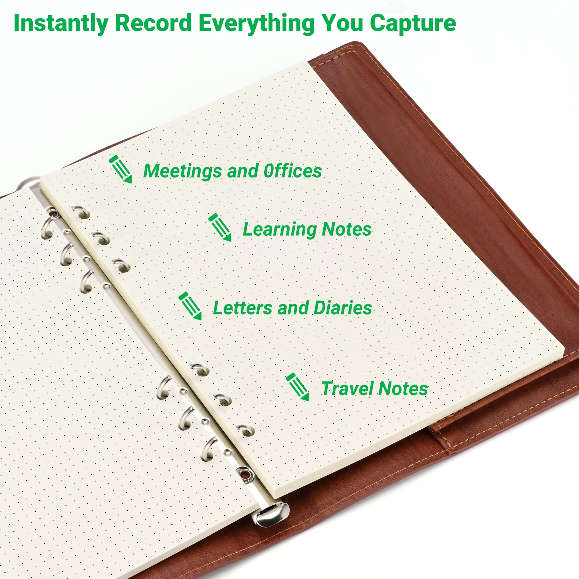 Carta Ricaricabile A5 A Righe - 180 Fogli Sciolti, 6 Fori | Per Raccoglitori E Diari - Foto 3