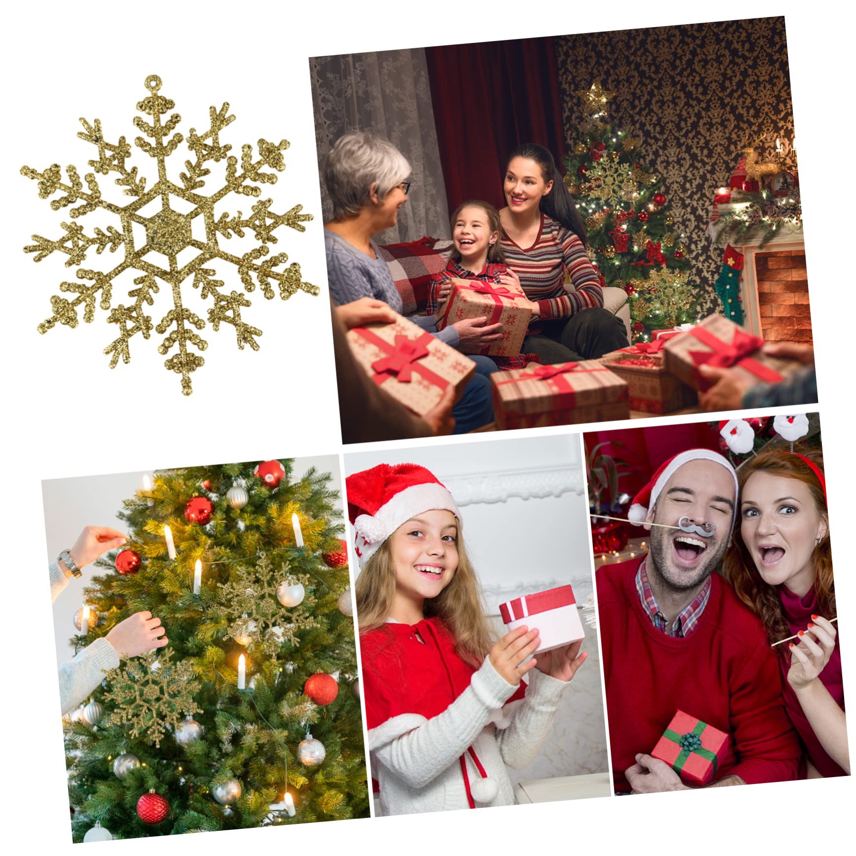 Ciieeo 54stücke Weihnachts-Schneeflocken Dekorationen Große Hängende Ornamente Für Weihnachtsbaum Türen Und Fenster Festliche Deko Für Winterfeiern