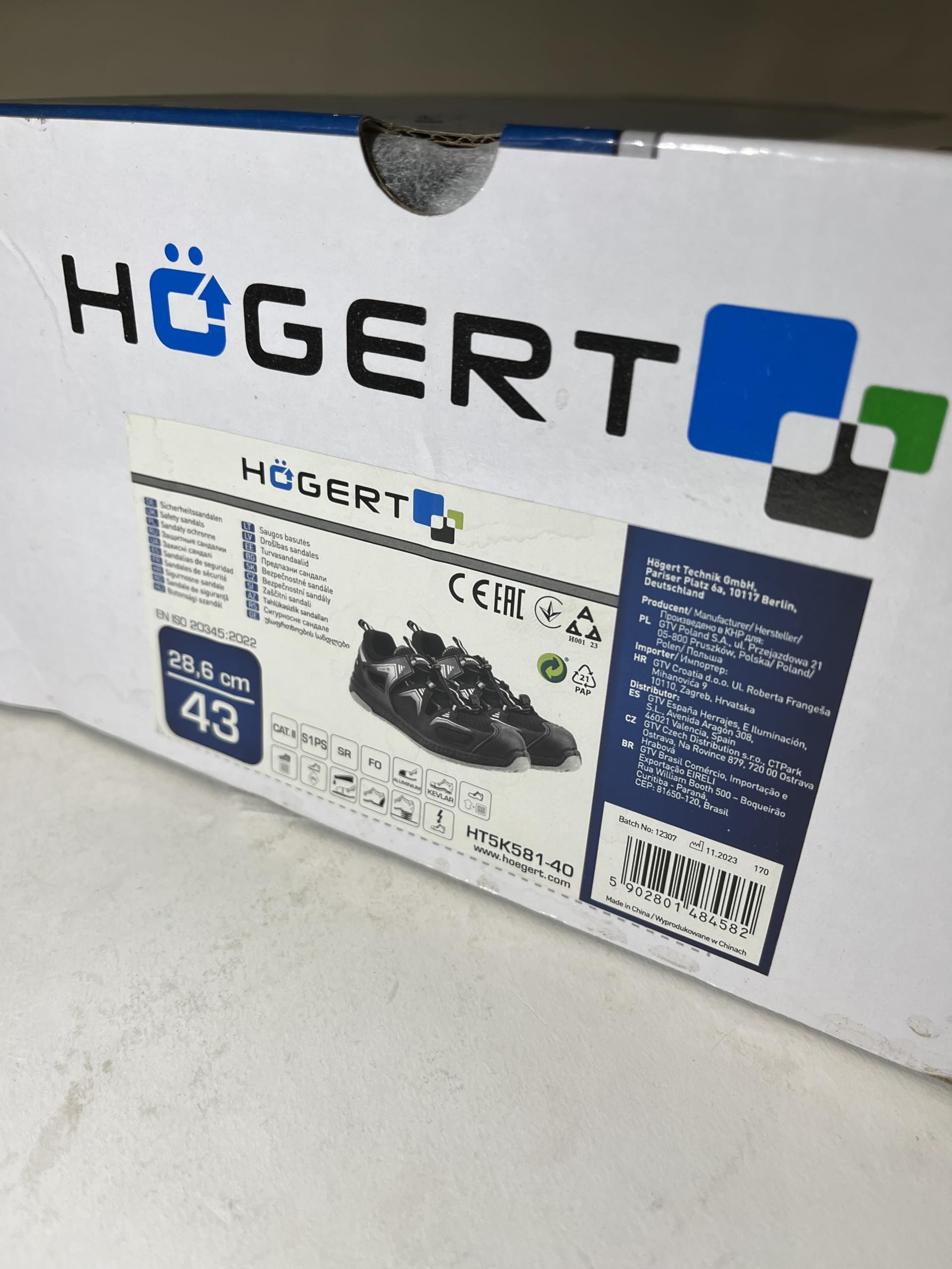 Högert Schill S1PL FO SR - Sandalias de Seguridad