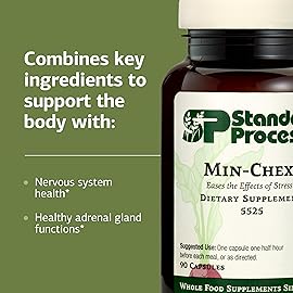 Standard Process Min-Chex - Supplement for Nervous System Support - Supports Healthy Gland Functions to Aid a Healthy Stress Response - Non-Dairy - 90 Capsules (90 Servings)