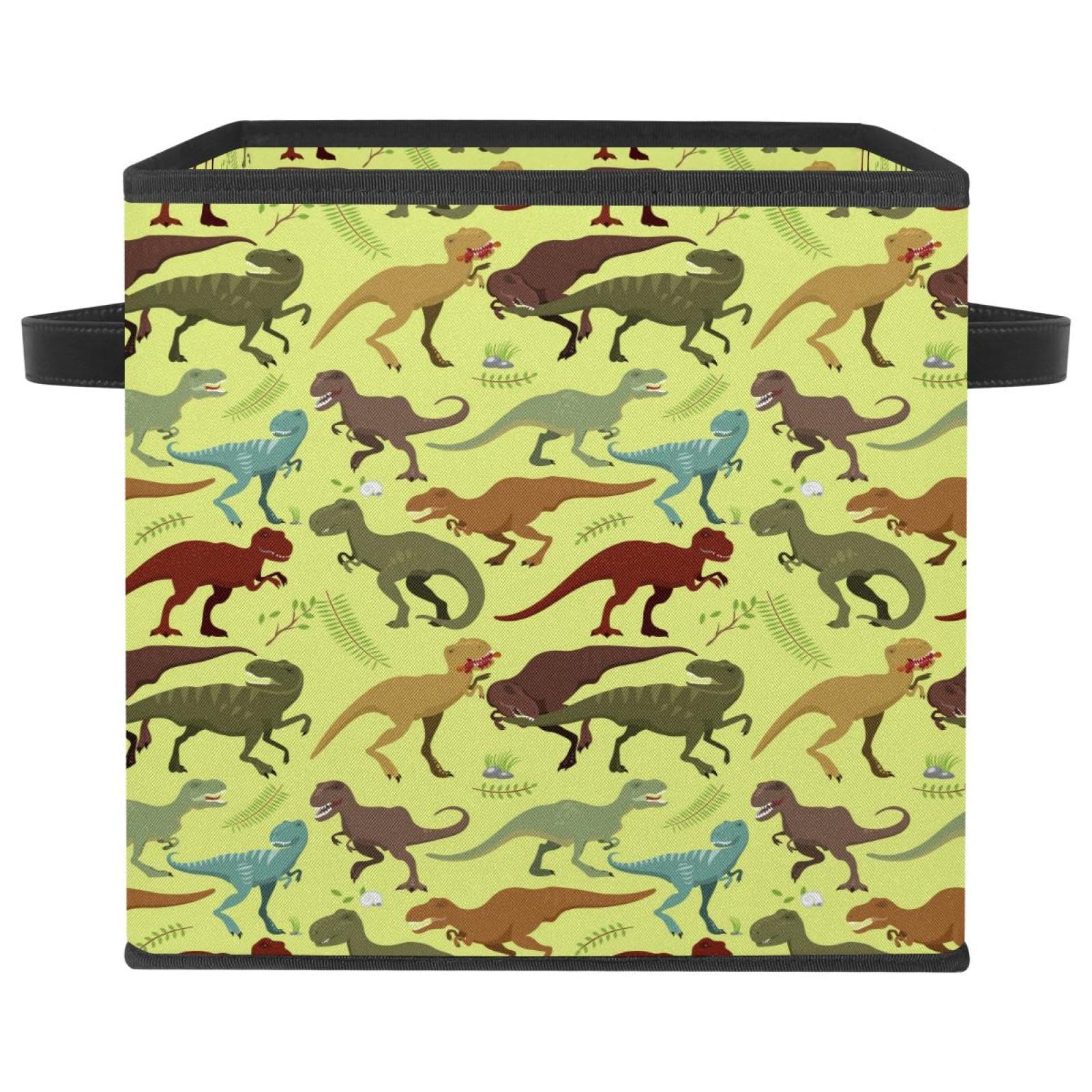 Boîte de rangement dinosaure cube pliable en tissu avec poignées pour chambre
