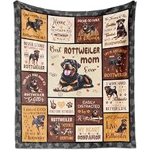 Rottweiler Gifts for Women, Rottweilers Mom Throw Blanket 60' X 50" Rottweilers Dog Decor for Rottweiler Lovers Gifts