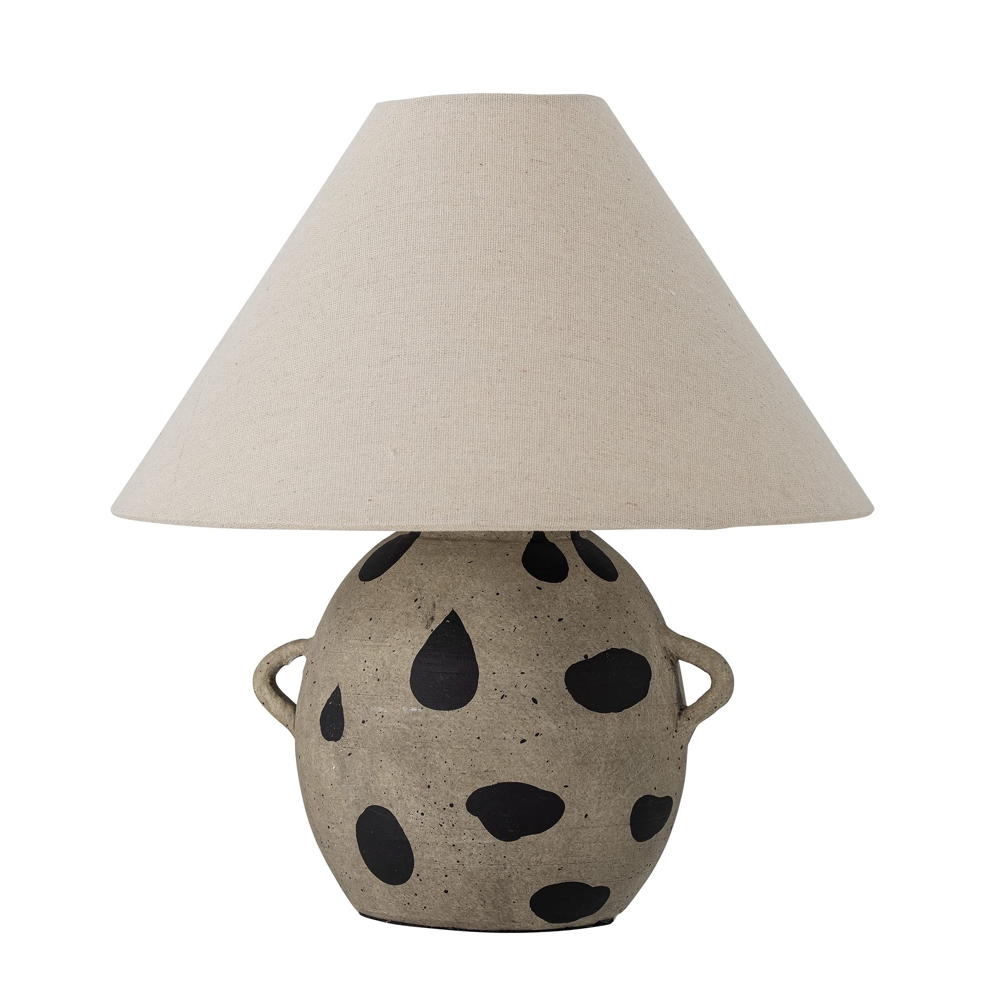 Bloomingville Natur Mit Schwarzen Punkten 82053076 Nellie Tischlampe, Steingut