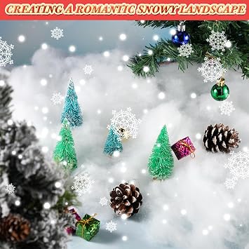 Jerify 12 Pack Christmas Fake Snow Fluffy White Cotton Like Artificial