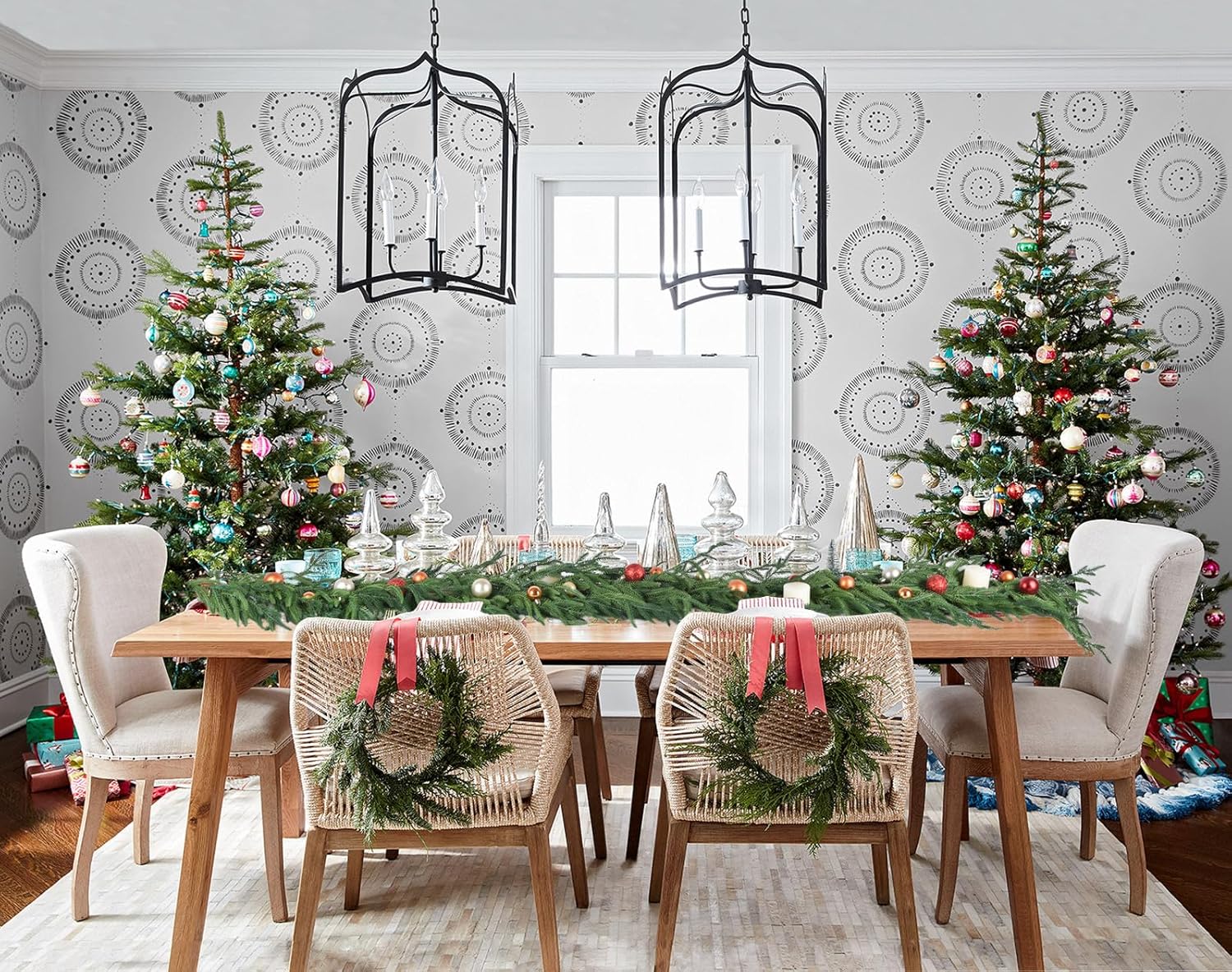 Christmas Norfolk Pine Garlands, Realistic Artificial Faux Greenery Garland, Cedar Garland for Mantle, Holiday Indoor Outdoor Fireplace Winter Christmas Decor (6ft) - Image 5