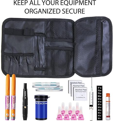 Miniatura 4 de Bogush Maletín de viaje con 2 paquetes de hielo para bolígrafo de insulina para diabéticos, bolsa térmica médica portátil para bolígrafos de