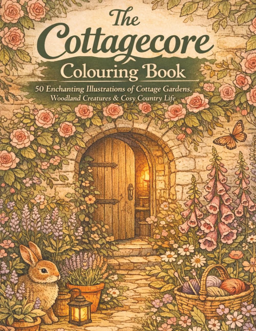 The Cottagecore Colouring Book: 50 Enchanting Illustrations of Cottage Gardens, Woodland Creatures & Cosy Country Life