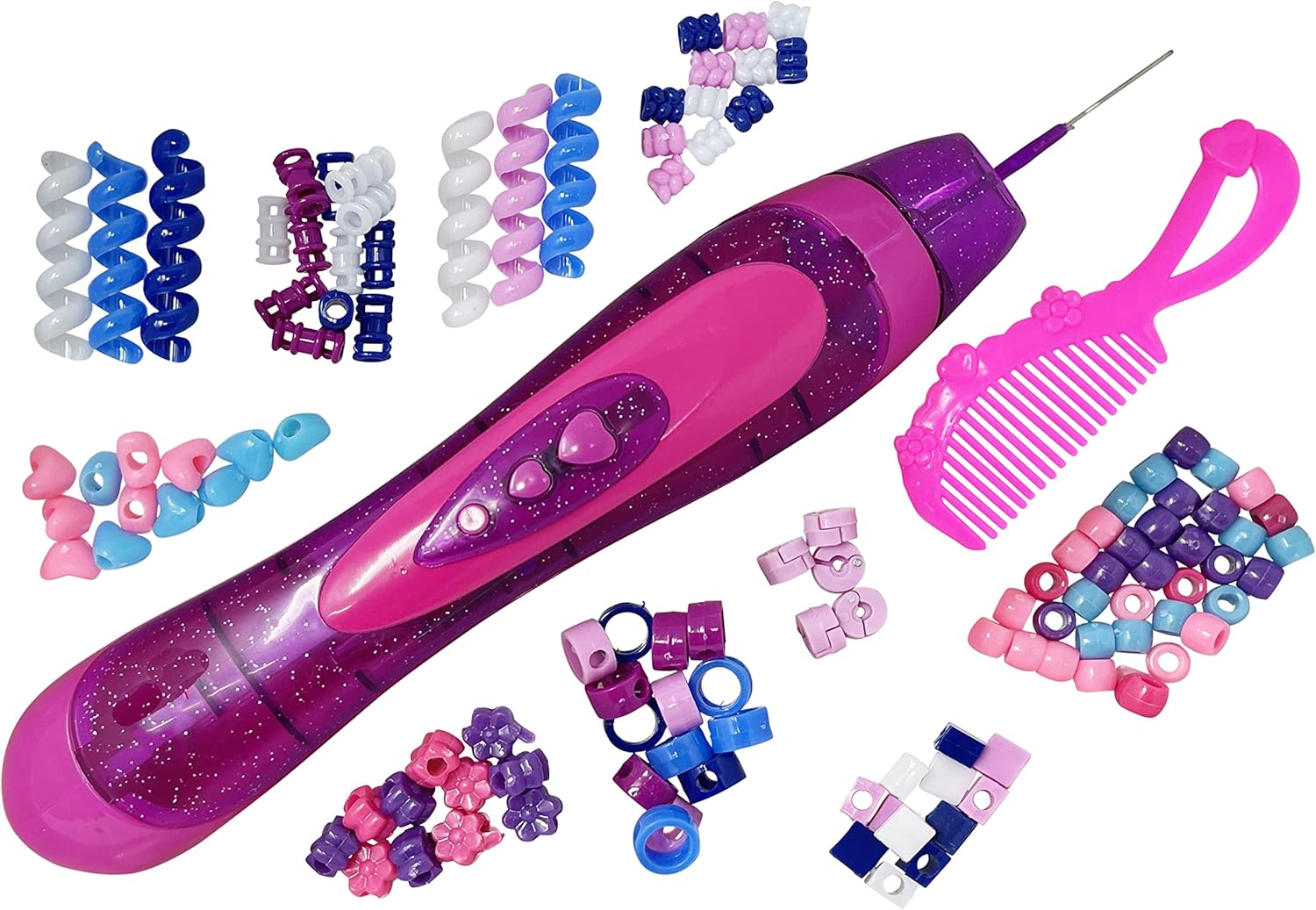 HTUK Heair Beader Girls Fashion Hair Beader & Beads Kit Make Beautiful Eye Catching Hair Styles