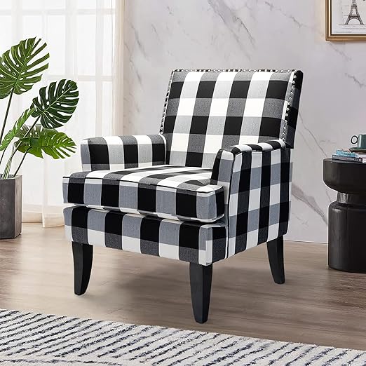 HULALA HOME Modern Patterned Accent Chairs, Farmhouse Striped Accent