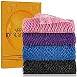 African Exfoliating Net, 4 Pieces African Net Sponge, Nylon African Bath Sponge Net, African Net Long Net Bath Sponge Shower Body Scrubber
