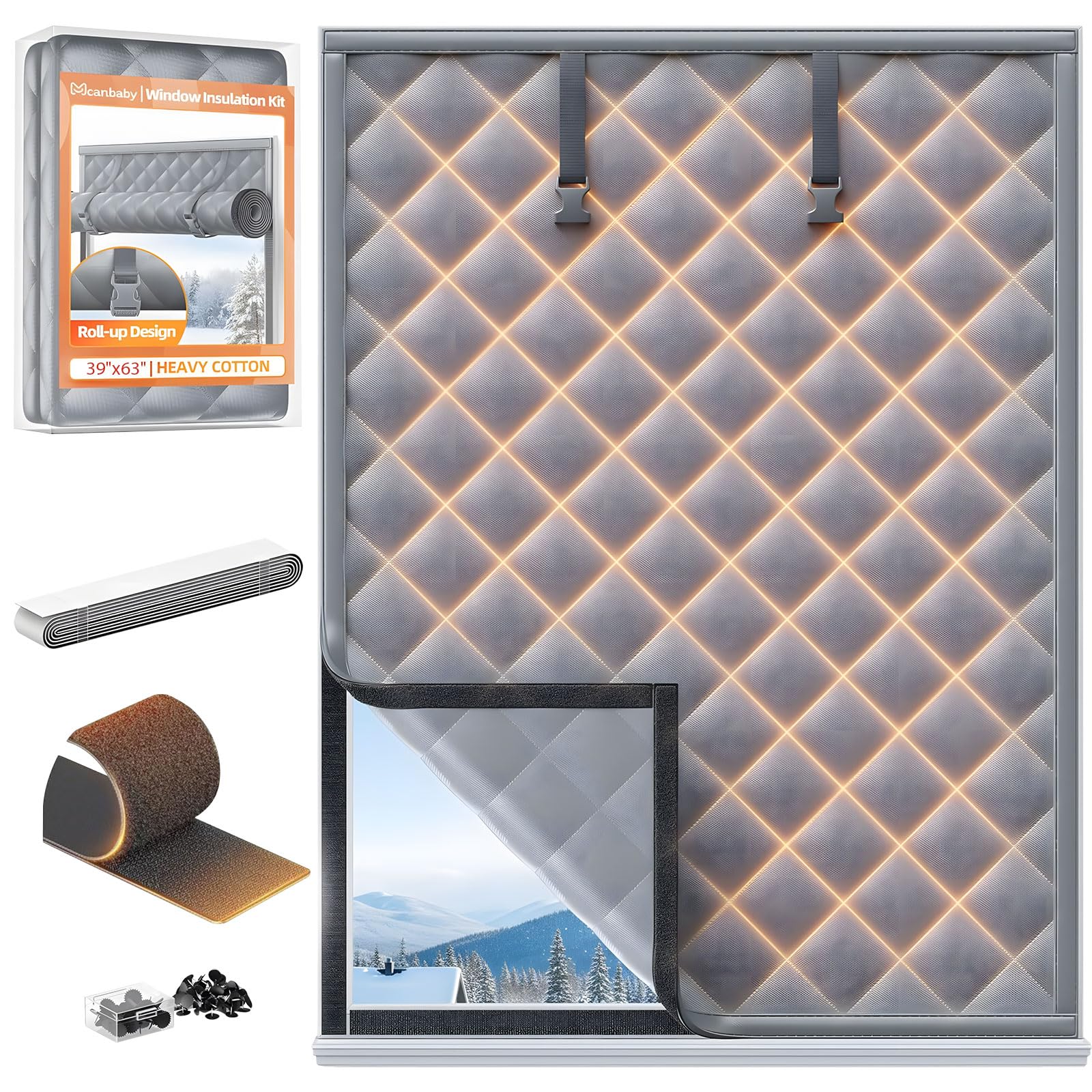 Woedpez 39X63 Inches Window Insulation Set For Winter Thermal Insulated Cover Insulated Curtain For Windowed Blankets Bedroom Insulation For