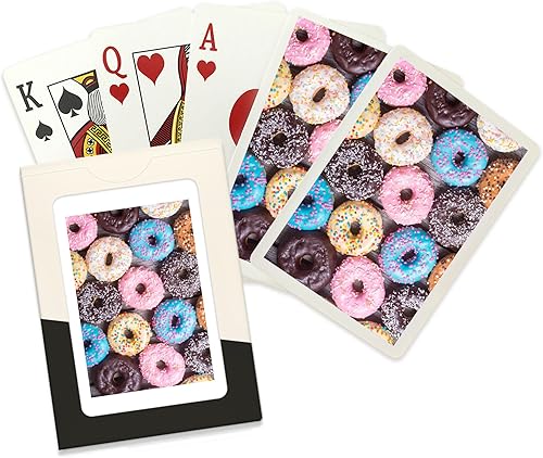 Lantern Press Colorida exhibición de donas con chispas, fotografía (naipes, tamaño de póquer)