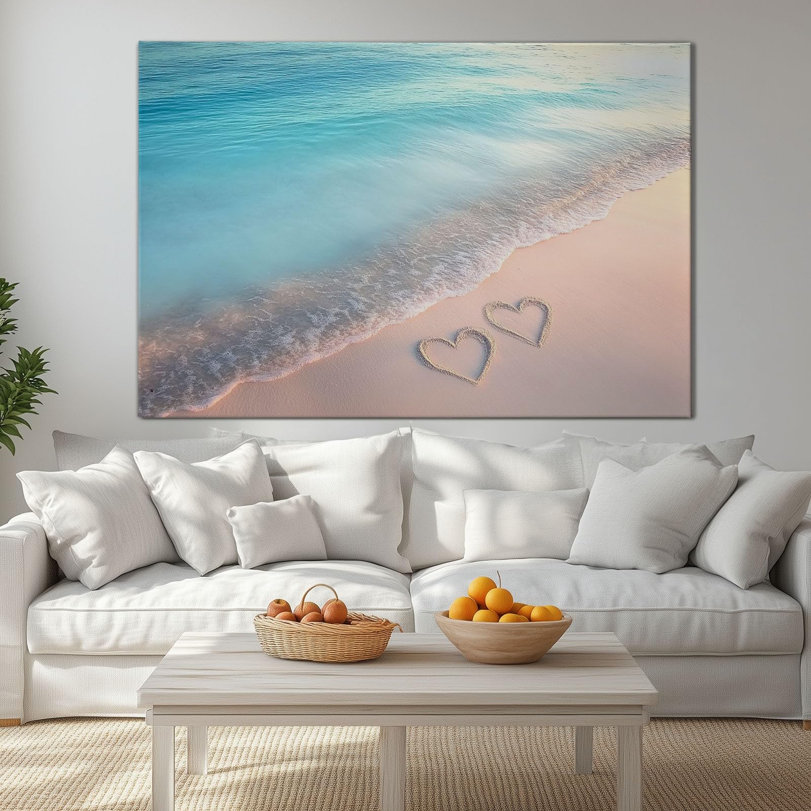 Genérico Cuadros En Lienzo Amor De Playa Azul Cuadros Decoracion Pared Modernos Para Salón Dormitorio Comedor Oficina Sin Marco