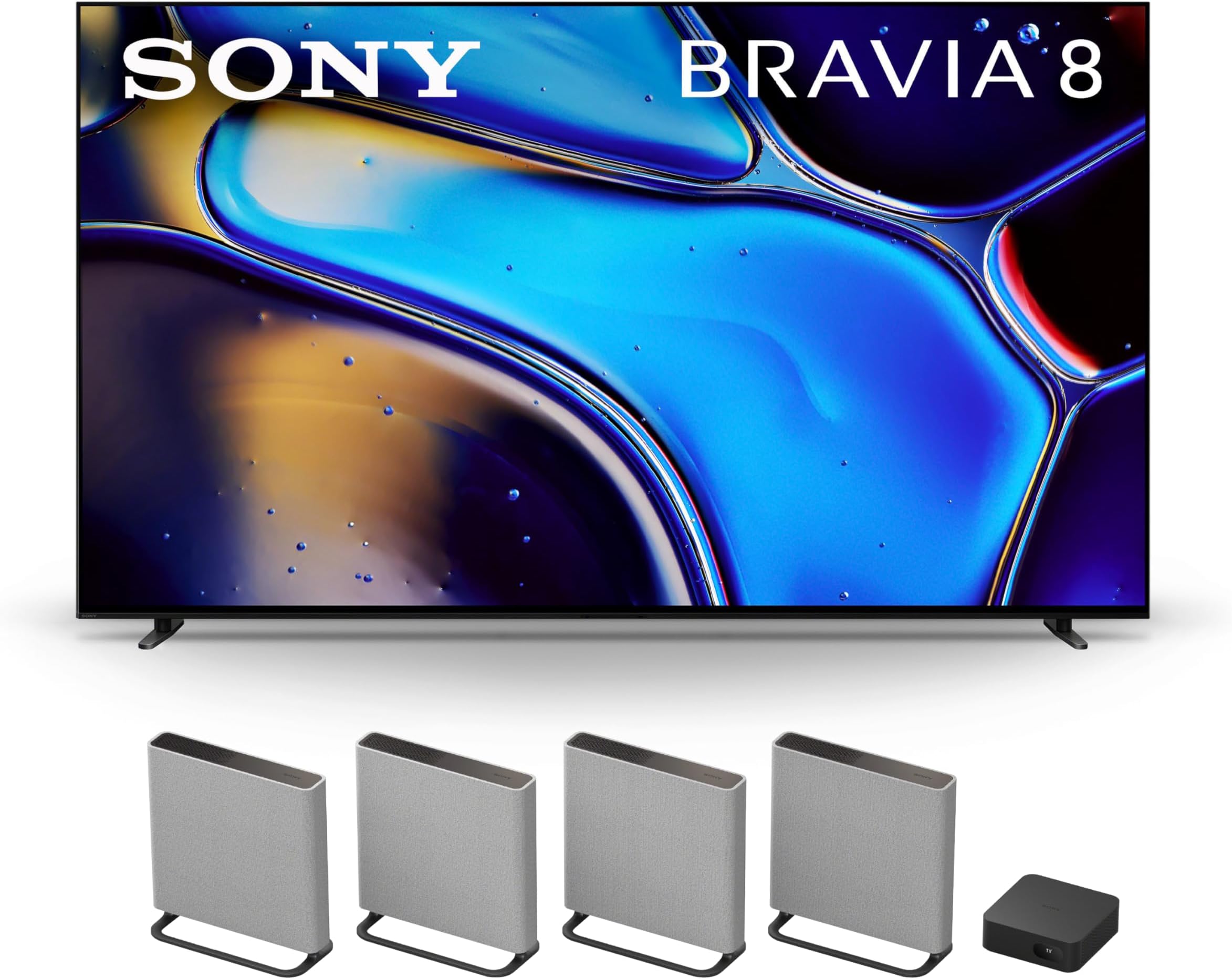 Sony 77 Inch OLED 4K Ultra HD TV BRAVIA 8 Smart Google TV with Dolby Vision HDR and Exclusive Features for PlayStation® 5 (K-77XR80), 2024 Model BRAVIA Theater Quad