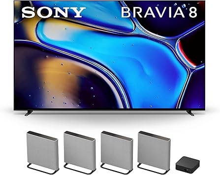 Sony 77 Inch OLED 4K Ultra HD TV BRAVIA 8 Smart Google TV with Dolby Vision HDR and Exclusive Features for PlayStation 5 K-77XR80, 2024 Model BRAVIA Theater Quad