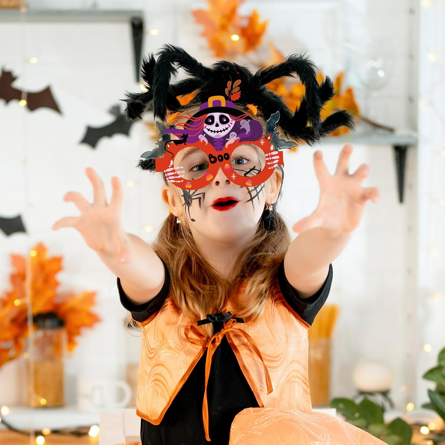 Halloween Party Favors - 12 PCS Paper Eyeglasses | Womens Halloween Costumes 2026 - Halloween Shirts Pajamas Sweatshirts - Trick or Treat Decorations Accessories Gifts Dress Makeup for Adults Girls