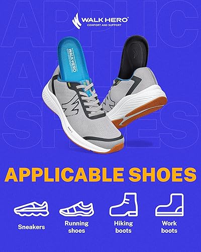 Miniatura 6 de Walkhero - Plantillas ortopédicas para aliviar el dolor para fascitis plantar con soporte de arco alto, alivia la fatiga de pies planos y pies